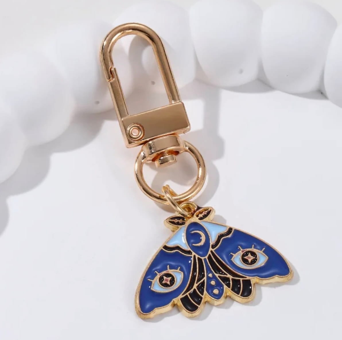 Butterfly Moth Enamel Keychain