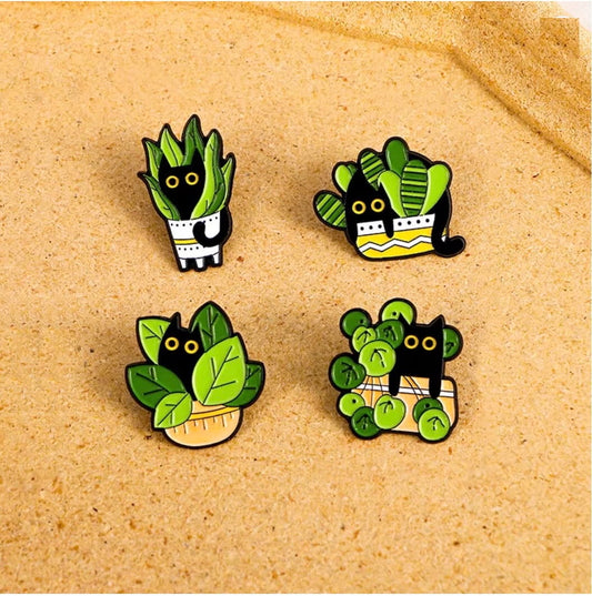 Cat in Plants Pin