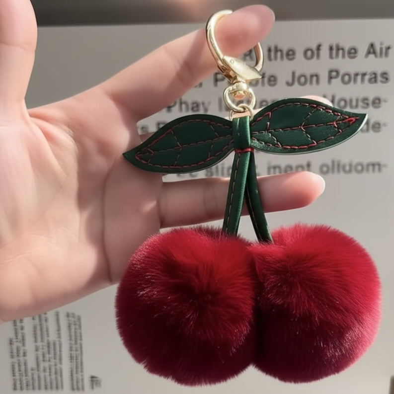 Cherry Plush Keychain