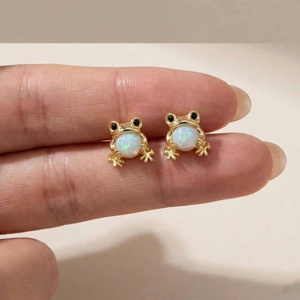 Gold Frog Earrings