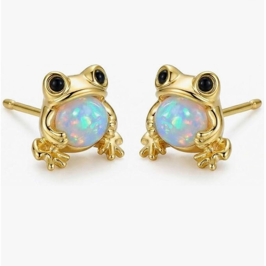 Gold Frog Earrings