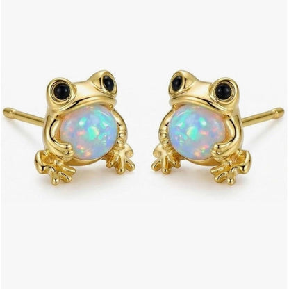 Gold Frog Earrings